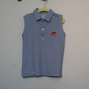 Southern Darlin Smocks Sleeveless Girls Collared Auburn Tiger Dri Fit Top Size 5